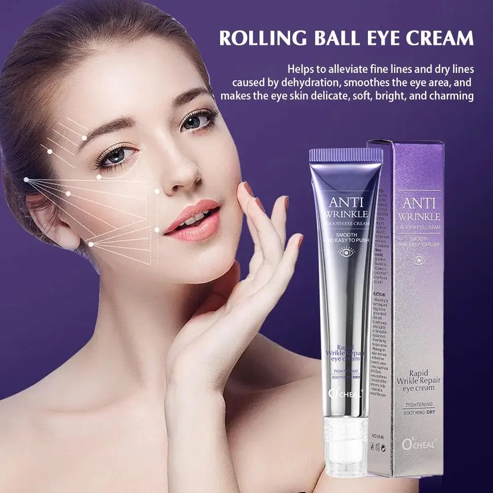 Anti Wrinkle Anti Dark Circle Eye Cream Roller Massager Moisturizing Eye Bags Anti Aging Hyaluronic Acid Eye Skin Care