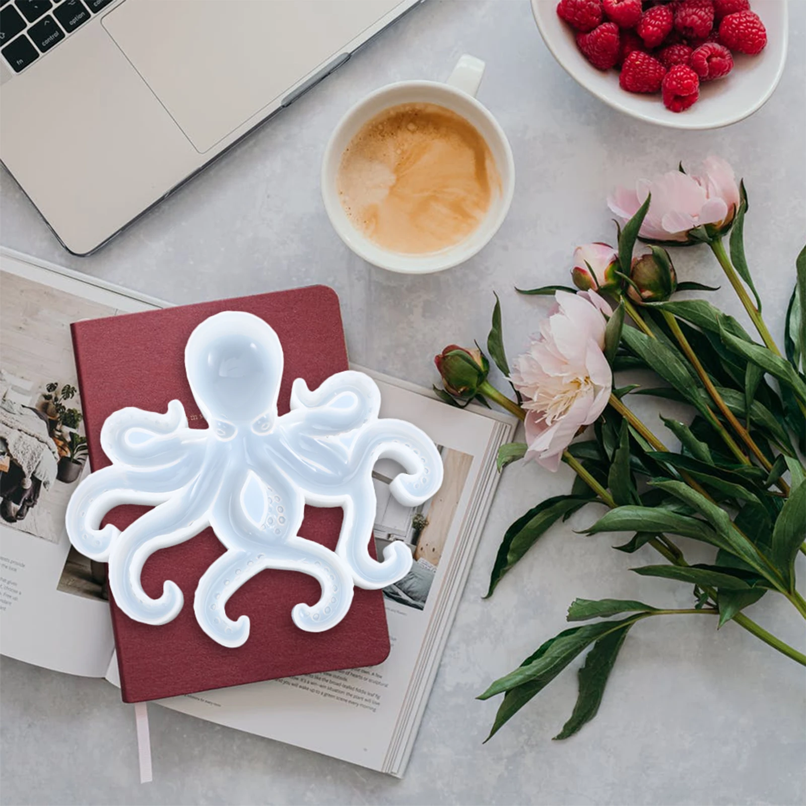 Making Octopus Mold Silicone Tool White Silica Gel Animal Molds for Epoxy Resin