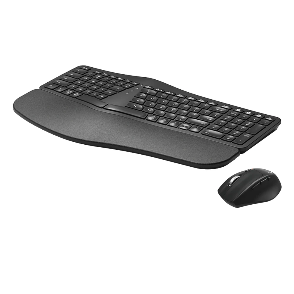 

2025 hot sale Full Size Rechargeable Wireless Ergonomic Keyboard and Mouse Combo Set for PC Laptop Ergonomic Wireless Keyboard