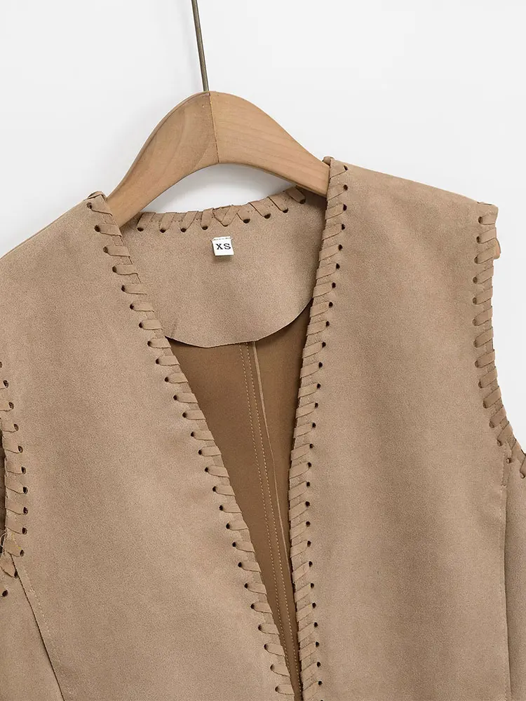 2025 Primavera Estate Elegante Chic Donna Top Gilet corto senza maniche Top femminili di nuova moda