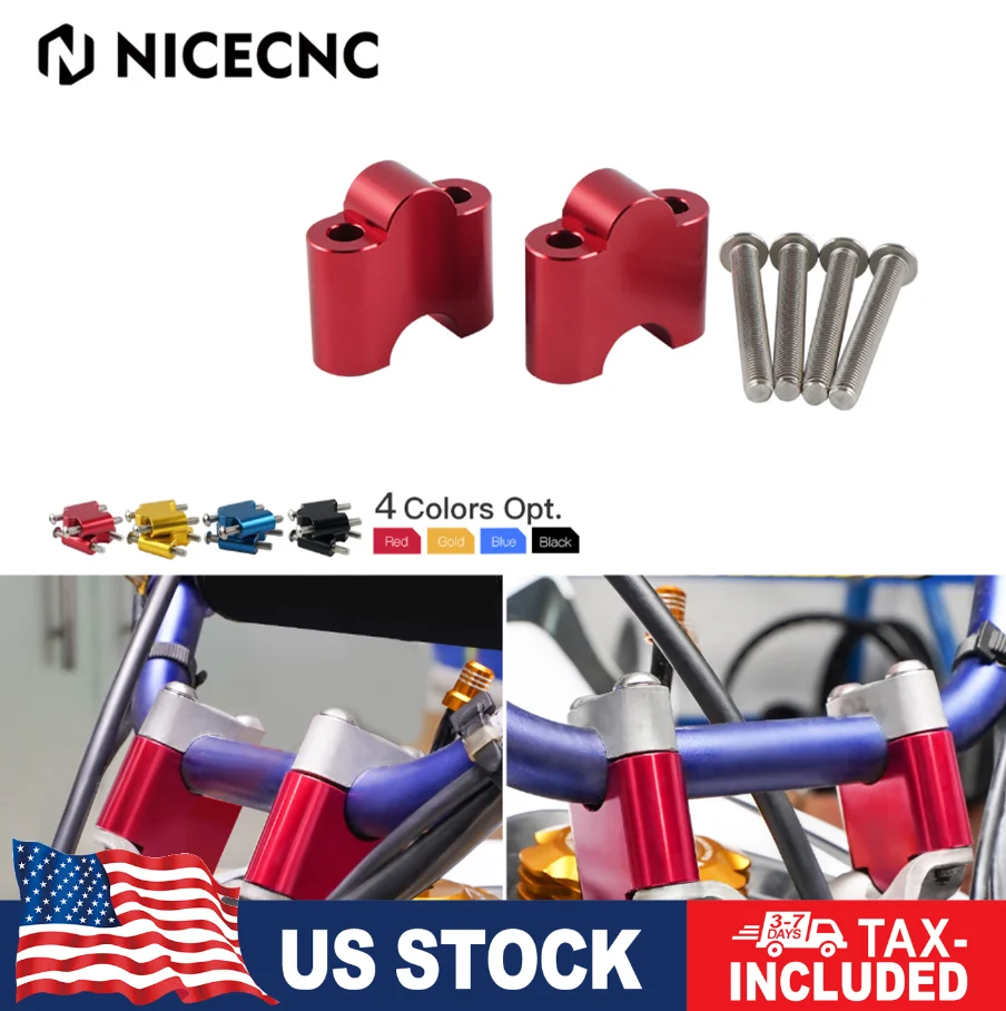 

NICECNC Handlebar Risers For Yamaha Raptor 700 2013-2020 700R 2016-2020 Handle Bar Riser Clamp Extend Handlebar Adapter Mount