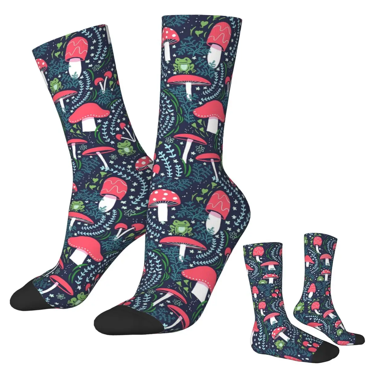 

Mushrooms, Toadstools And Frogs Socks Harajuku High Quality Stockings All Season Long Socks Accessories for Unisex Gifts