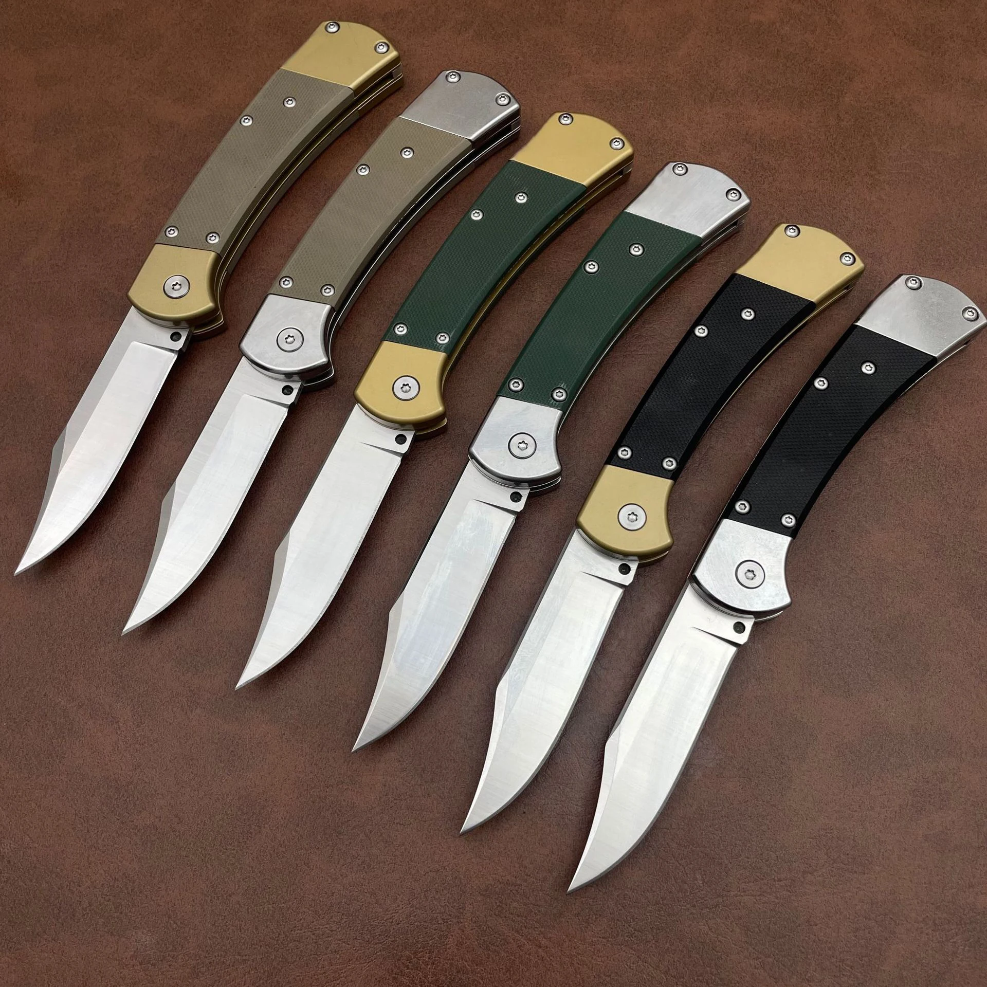 

6Models Classic 112 Folding Knife 2.83'' D2 Steel Blade, G10 Handles