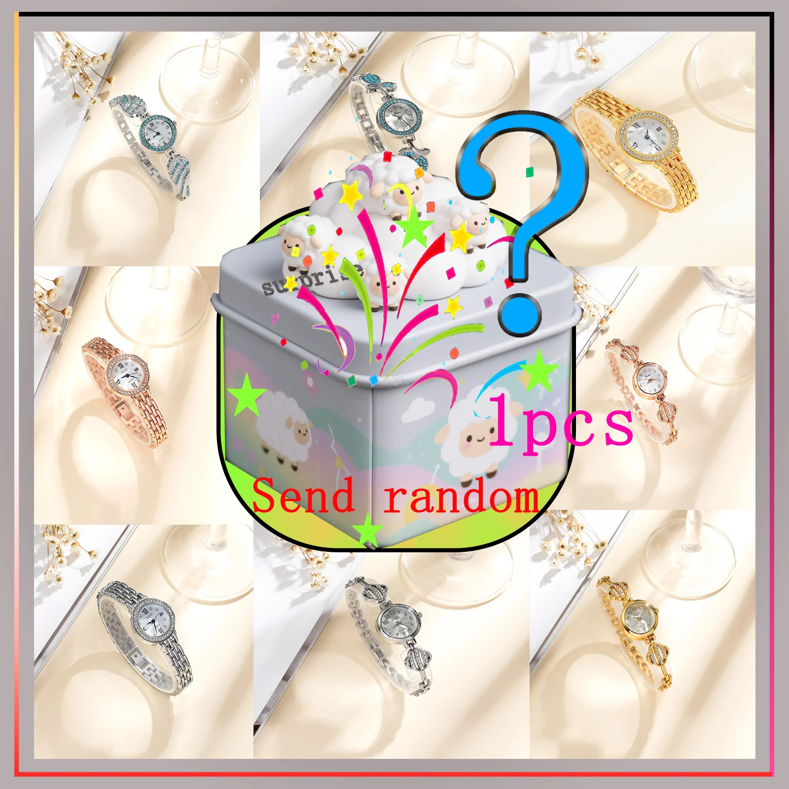 

Слепой-сюрприз; Женский темперамент, повседневный стиль, мультистиль, слепая коробка для часов; Случайный стиль.