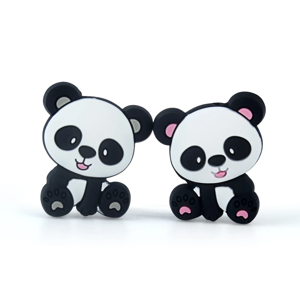 5/10pcs Silicone Beads Panda Animal Focal Loose Beads DIY Keychain Necklace Accessories For Jewelry Handmade Making