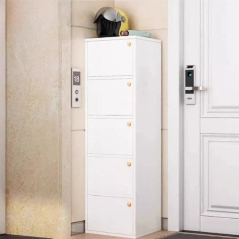 رف أحذية صغير ضيق للاستخدام الداخلي، مدمج على الحائط، رف أحذية، أثاث بسيط لخزانة الأحذية والغبار #3