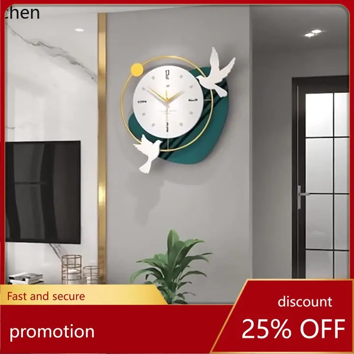 

ZML Living Room Clock High-End Modern Home Decorative Wall-Mounted Silent Clock
