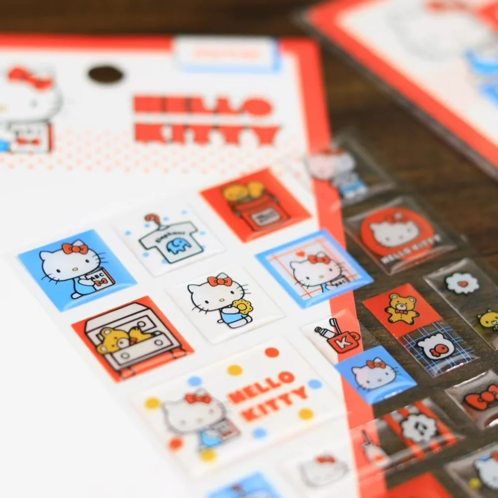 Genuino Sanrio 3D adesivi in gel di resina Cartoon Hello Kitty giocattoli decalcomanie studenti pianificatori tazza d'acqua decorazione del telefono adesivo regali per ragazze