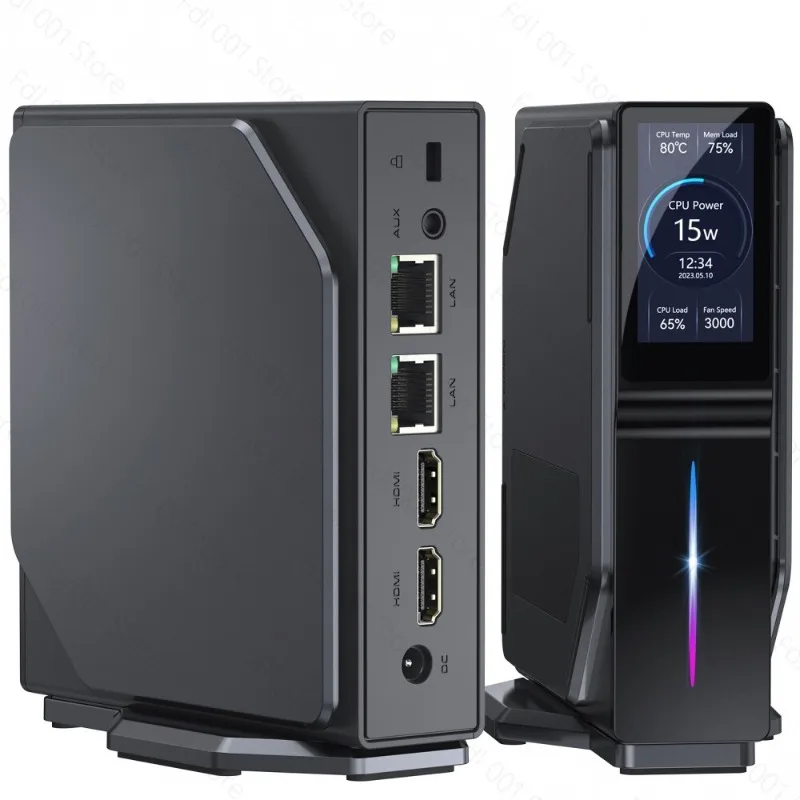 Mini Computer with Smart Temperature Display,Compact Silent Home Desktop PC for Study,Office and Media Use