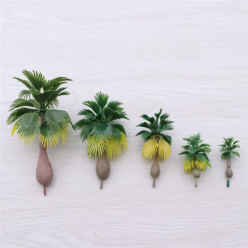 15pcs Sand Table Building Model Tree Tropical Palm Model Train Palm Trees Tropical Forest Landscape Scale N Z 1:100-1:300