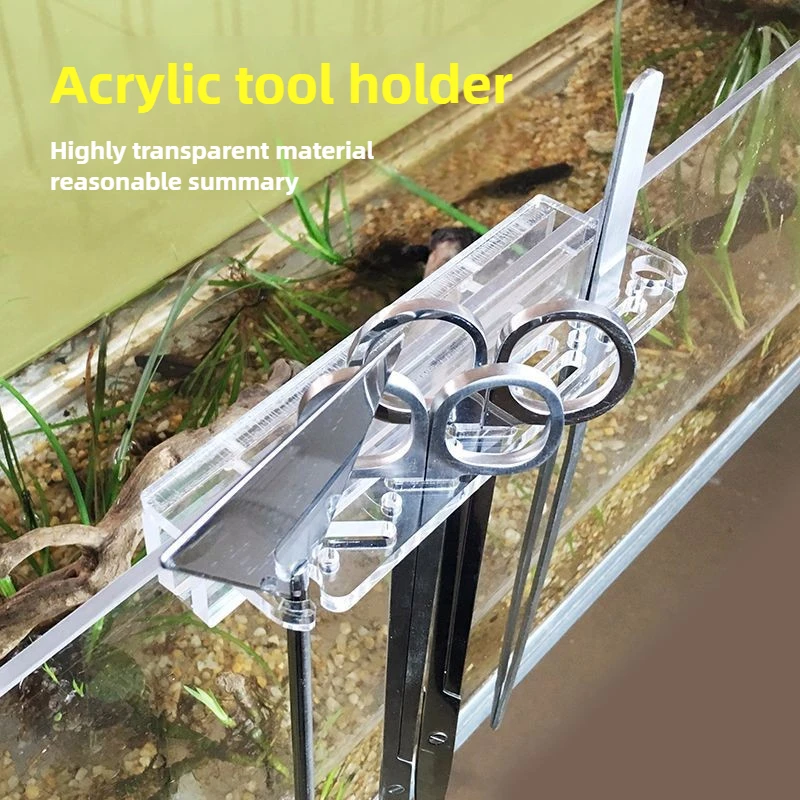 Acryl Aquarium Pflanze Werkzeug Rack Aquarium Reinigung Werkzeug Halter Wand Halterung Algen Schaber Schere Organizer für Aquascaping