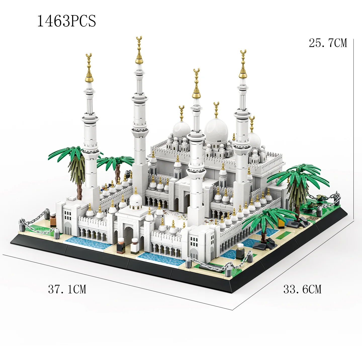Área sheikh zayed binsultan nahyan mesquita bloco de construção criativo emirados árabes unidos arquitetura modelo de construção tijolo brinquedos