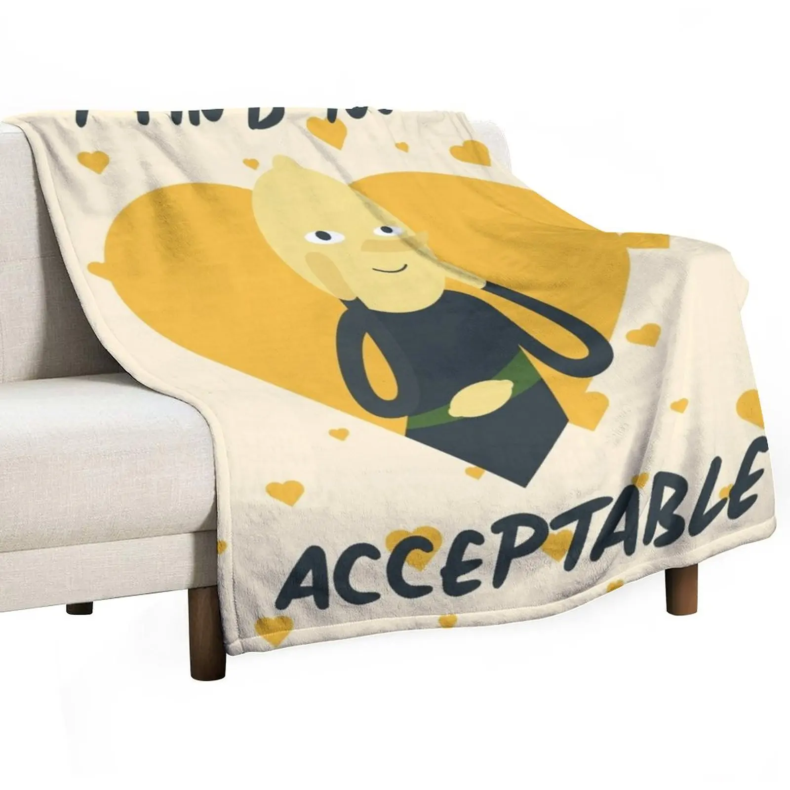 I Find You Acceptable (Adventure Time) Throw Blanket Flannel Fabric Shaggy warm winter halloween Blankets