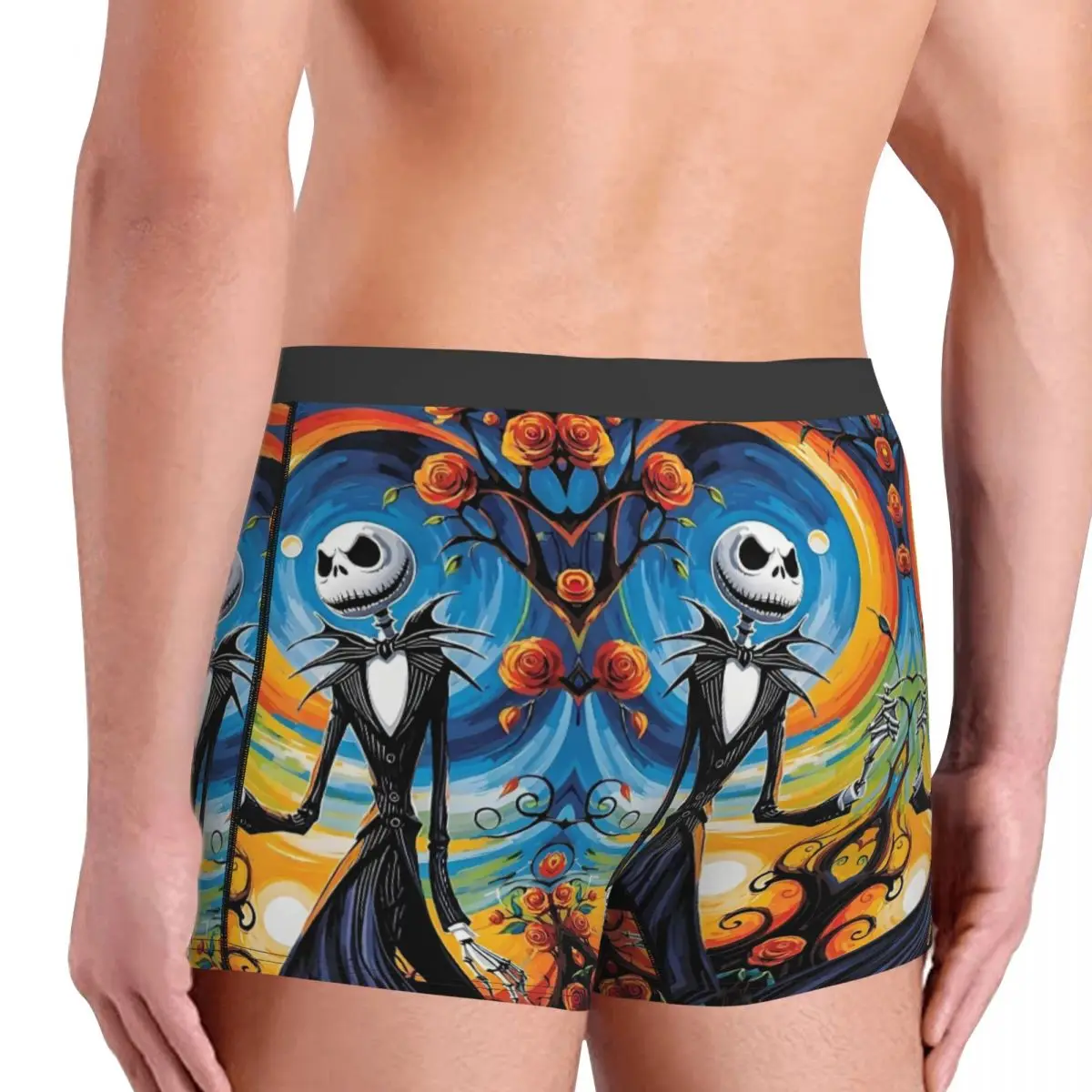 Personalizzato The Nightmare Before Christmas Intimo Uomo Stretch Vintage Gothic Skull Boxer Slip Pantaloncini Mutandine Mutande morbide