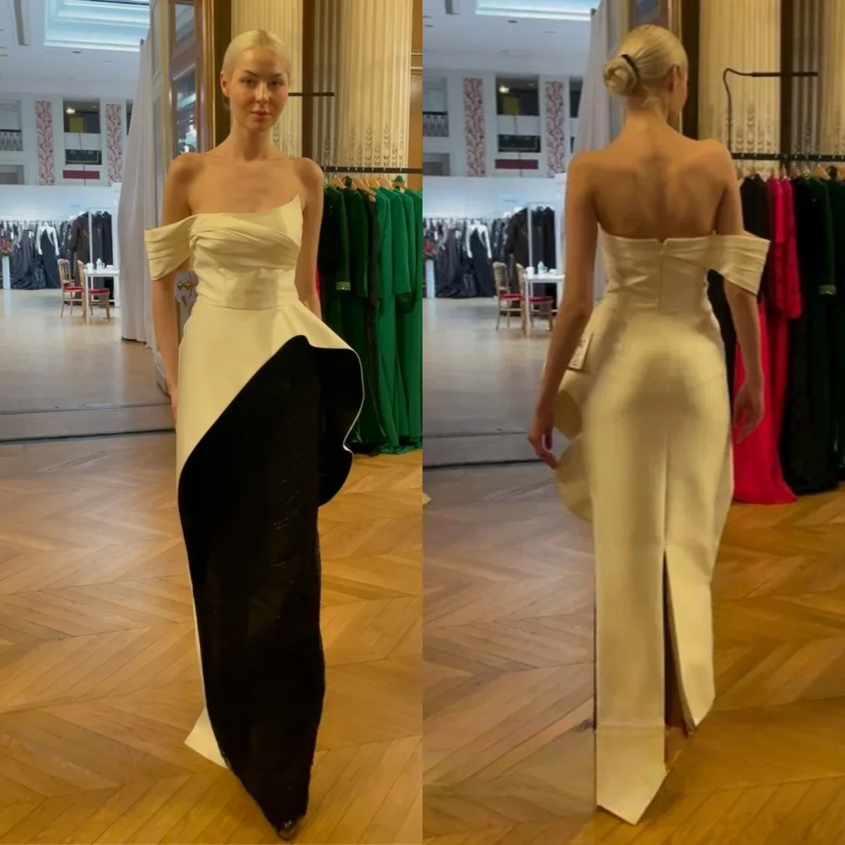 Customized Saudi Arabia Evening Dress Formal Asymmetrical Column Floor Length Skirts Sleeveless Bespoke Occasion Dresses Prom Go