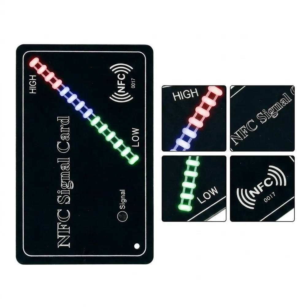 13.56MHz NFC Signal Test Card Battery-Free Induction With Tri-Color LEDs NFC Field Strength Test Card For RFID/NFC Reader Tuning