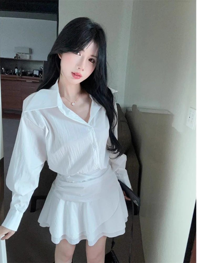 Weißer irt Dr Damen-Winterrock 2022, neuer Ele-Taillen-Cinching, schmaler A-Linien-Ortrock mit Spitzenbesatz, koreanischer Stil für den Pendelverkehr