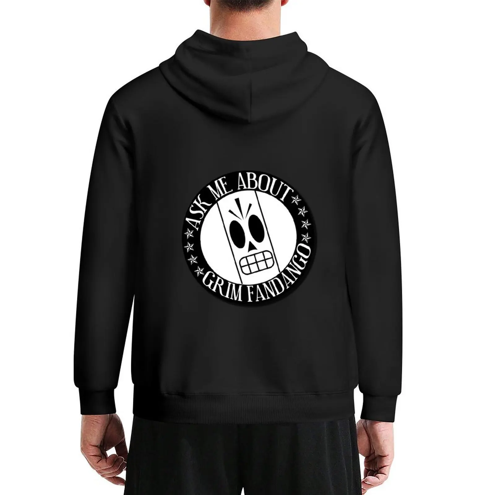

Ask Me About Grim Fandango Hoodie aesthetic clothing japanese style autumn clothes men's winter sweater hoodie graphic