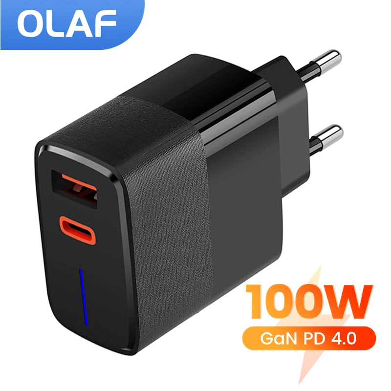 Olaf 100W USB PD Charger Fast Charging Type C Mobile Phone Quick Charging USB C Power Adapter For iPhone 13 14 Xiaomi Samsung S9