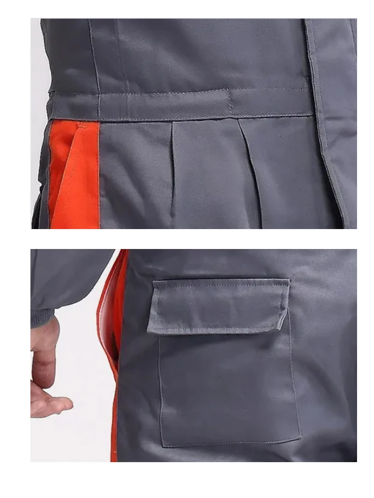 Combinaison coupe-vent unisexe avec veste de sécurité, vêtements de travail, uniforme de travail, coton thermofusible à l'intérieur, gris, orange, chaud, hiver, 7768