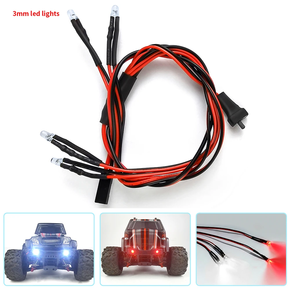 TRINOOD Headlights & Taillights Set 3mm LED Lights for Latrax Teton 4WD 1/18 RC Crawler Car Monster Truck Upgrade Parts