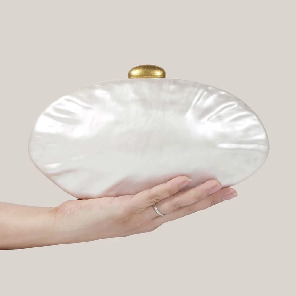 

Marble White Shell Handbag New Design Banquet Bag Box Clutch Crossbody Bag Luxury Irregular Pattern Evening Acrylic Women Bag