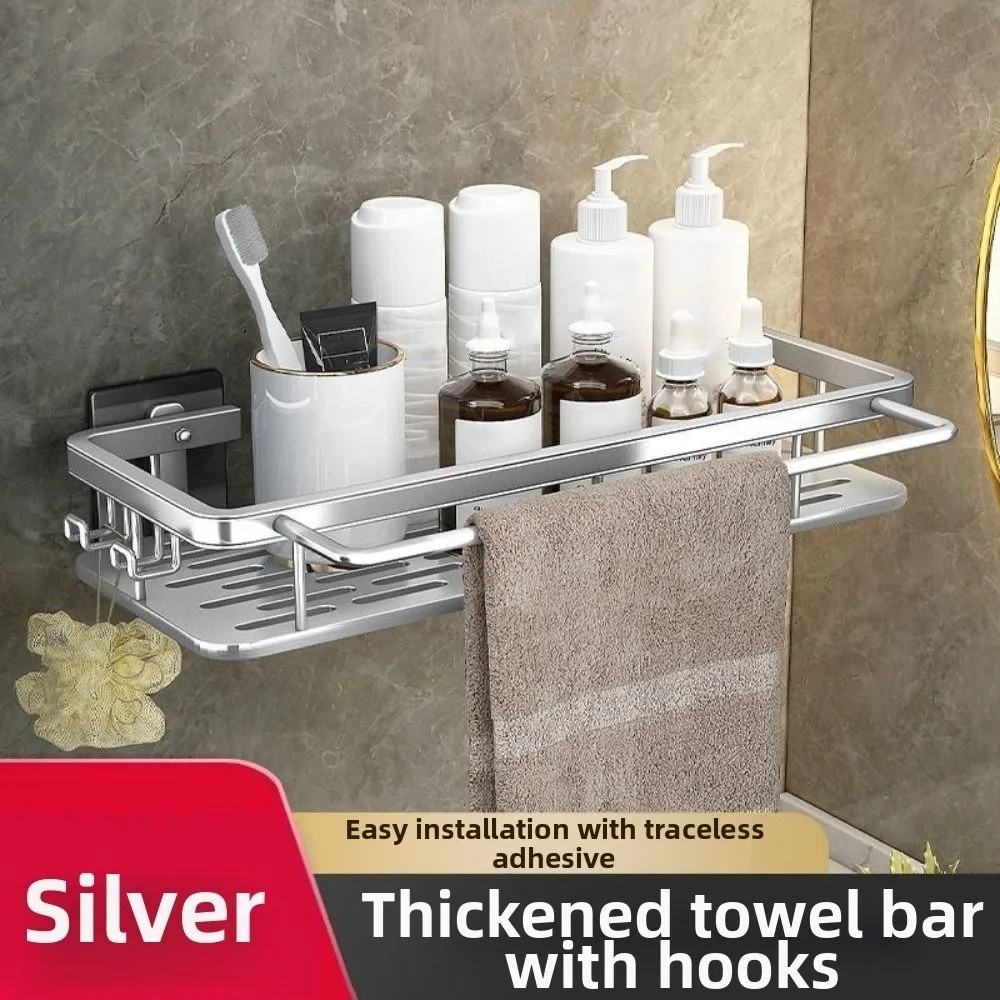 

Waterproof Bathroom Storage Rack Thicken Punch-free Wall-Mounted Shelf Rack Large Capacity Easy Install Toilet Shelf Home