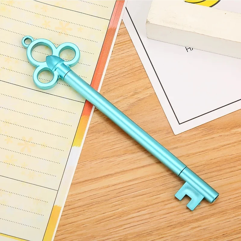 Creative Key Neutral Pen Lovely Cartoon Key Learning Office Retro Water-based Pen Stationery Vintage Handle School Stationery