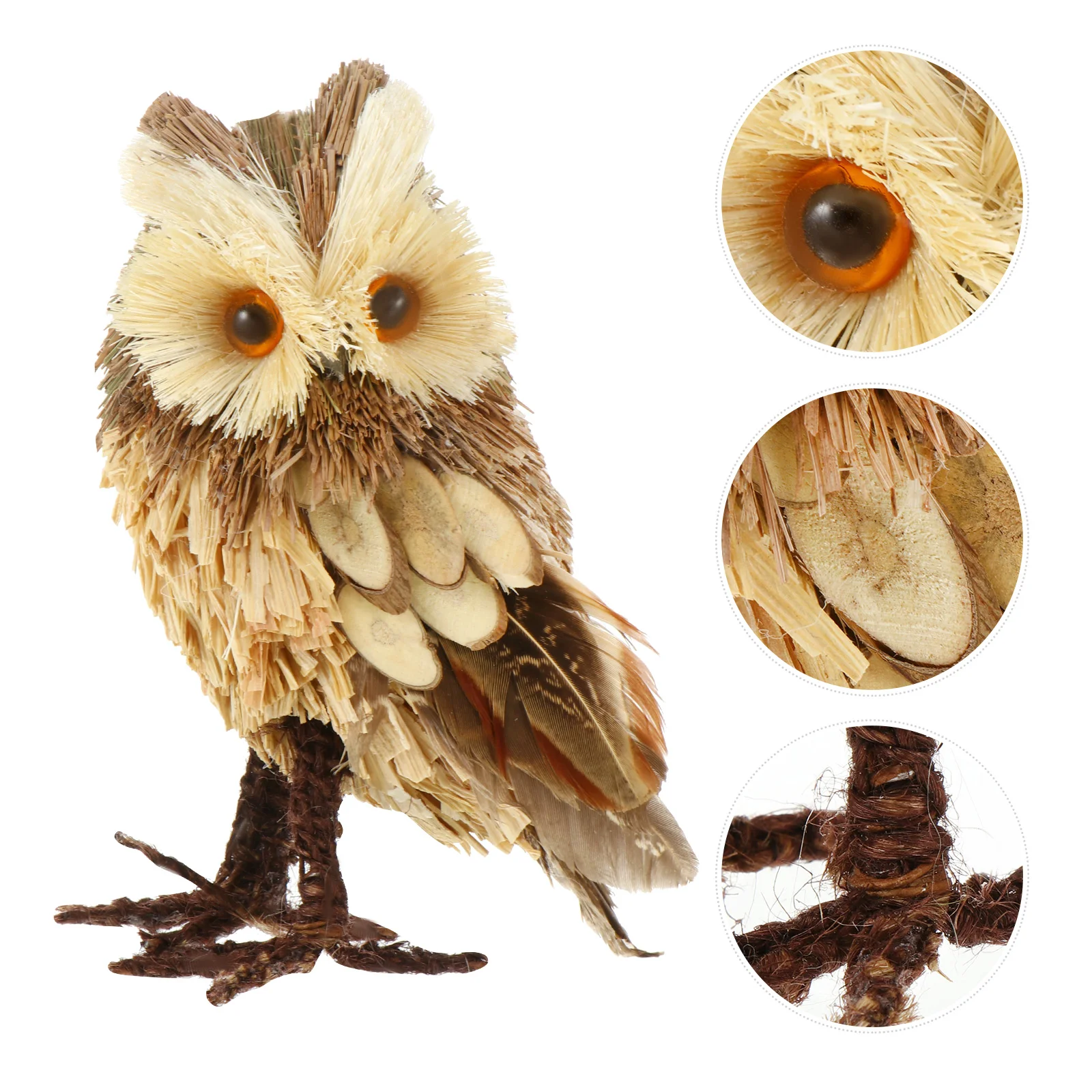 Fall Decor Owl Ornament Figure Cake Small Sculpture Home Decoration Desktop Model