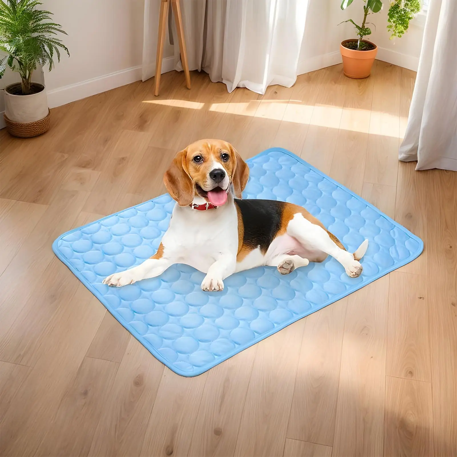 Tapis rafraîchissant pour animaux de compagnie, lavable, résistant aux déchirures, pour l'été, pour chiens de taille moyenne et grande, tapis rafraîchissant en soie glacée pour chiens, animaux, camping, voyage