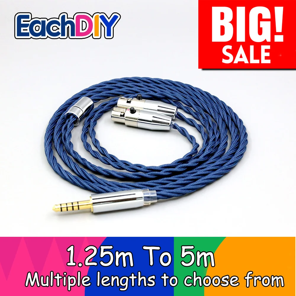 

99% чистый серебристый Восьмиядерный Графеновый сплав с полным рукавом кабель для наушников для Meze Empyrean auΦ Магнитный плоский задний корпус LN008605