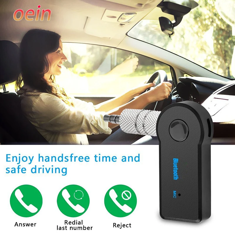 2 in 1 Bluetooth 5.0 Receiver Wireless Handsfree Transmitter Adapter Music Audio Aux A2dp Headphone 3.5mm Jack For Car Converse