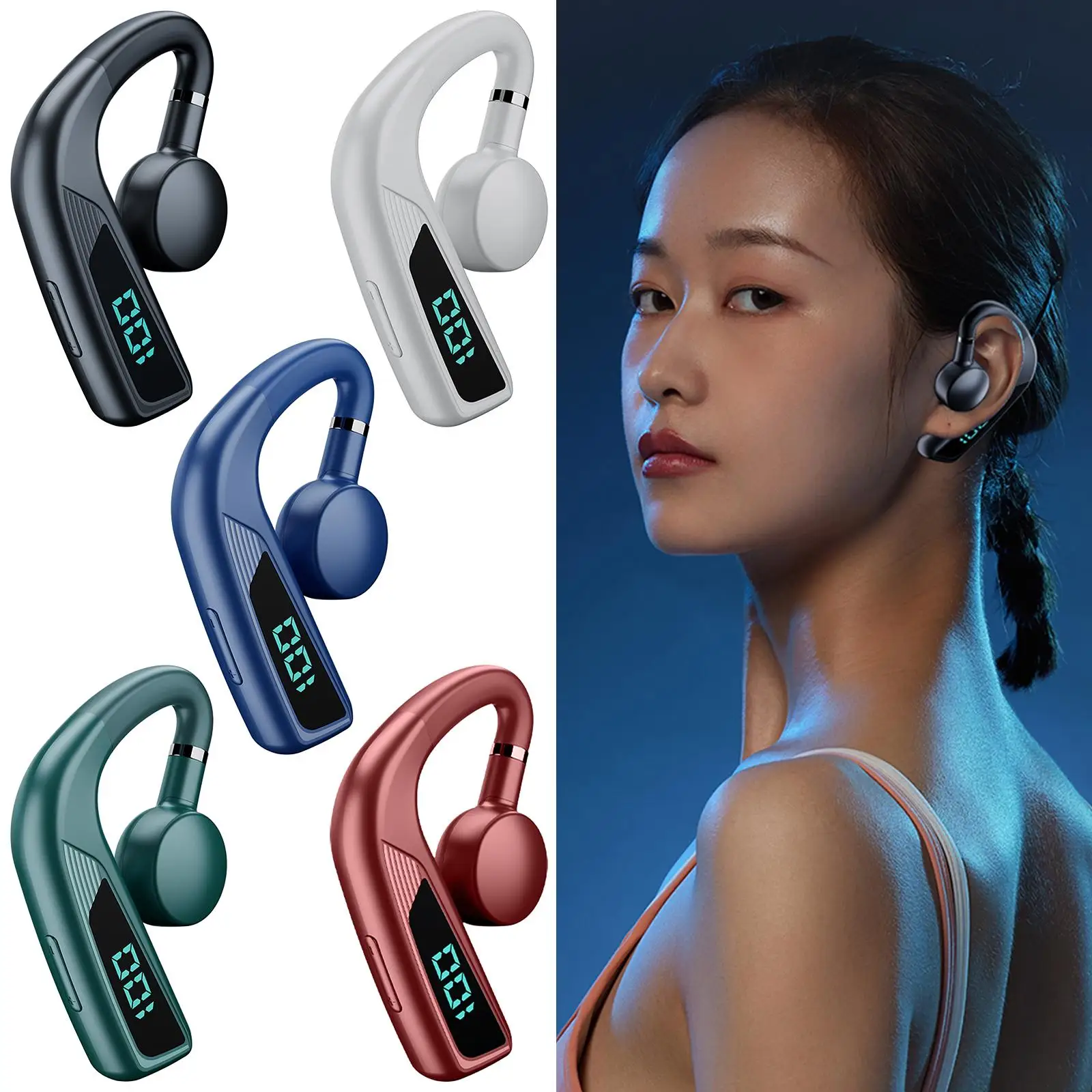 Bone Conduction Headphones Earbuds IPX5 Waterproof for Running Workouts