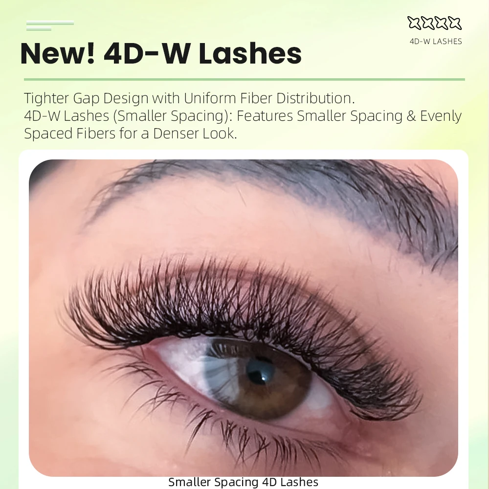 Yelix ضيق 4D W شكل التلقائي المزهرة رمش ملحقات المشجعين مسبقة الصنع ضيق الطبيعية لينة الرموش الفردية كثيفة كاملة #2