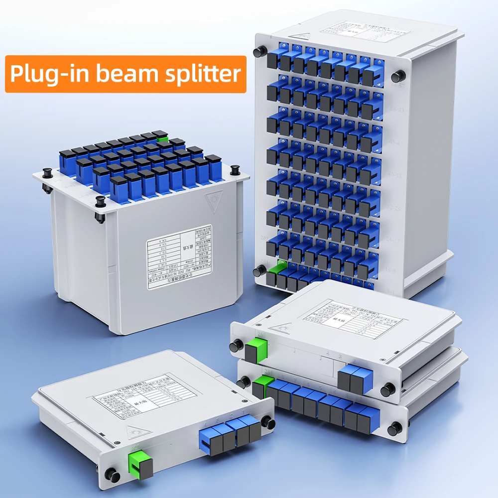 SC UPC PLC 1x2/16 Fiber Optic Splitter Box Cassette Card Inserting PLC Splitter FTTH Fiber Optical Coupler Splitter