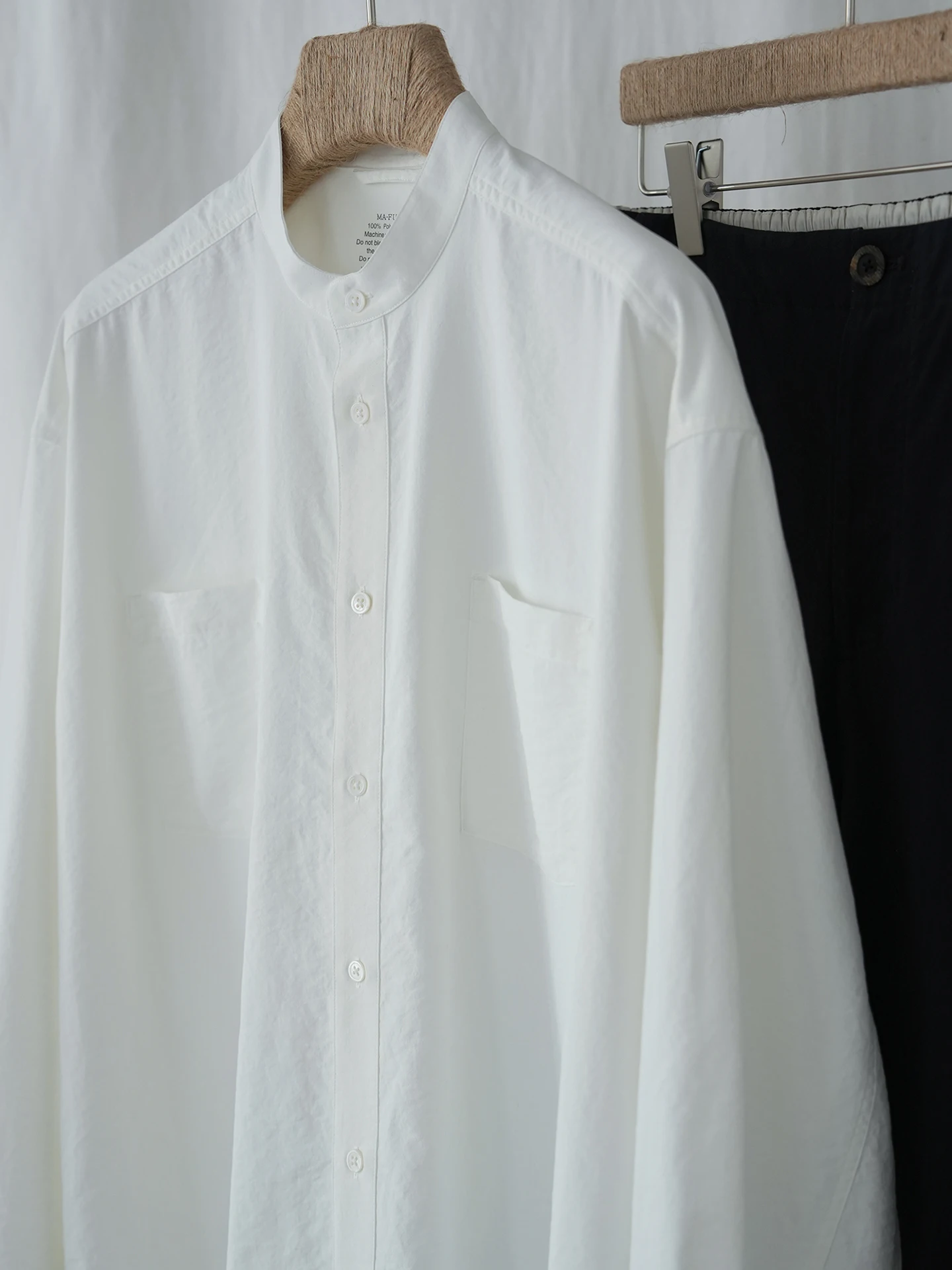 

Mu Henry Collar White irt Breathable Lightweight Summer Casual Wear Sun Protection Smooth Fini Long Sve Men's irt