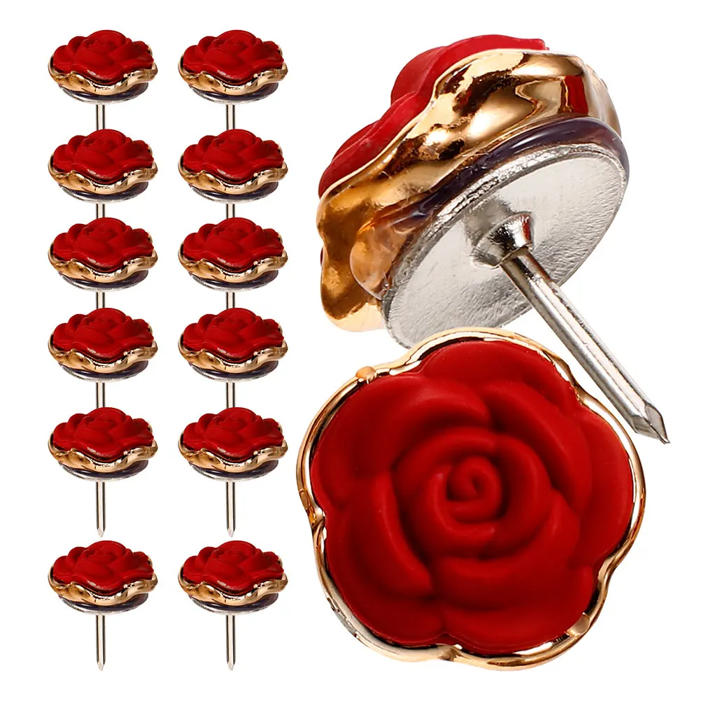 

60 Pcs Flower Map Pins For Travel Map Thumb Tacks Decorative Push Pins Vintage Bulletin Board Cork Board Office Home Store Decor