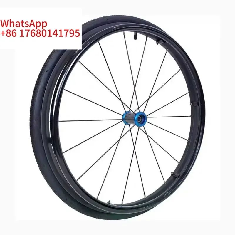 A Pair MOVEKYN MK2031 Aluminum Wheels, Colored Caps 24-inch Steel Spoke Rubber Wheels, Lightweight 3-year Warranty, Rear-wheel