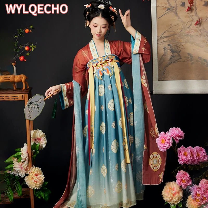 

New Chinese Hanfu Dress Imitates Tang Dynasty Fashion Women's Dress