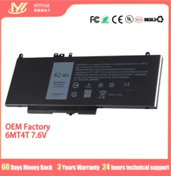7000MAh 6MT4T OEM Factory Dell Battery 62Wh Battery for Dell Latitude E5470 E5570 Precision 3510 0HK6DV 079VRK TXF9M 0TXF9M