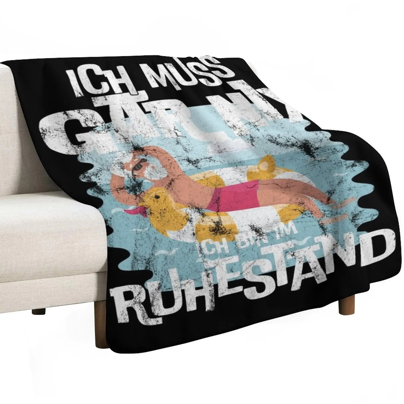 Ich muss gar nix Ruhestand Rente Pension Throw Blanket Compact Warm Blanket for Car Road Trip