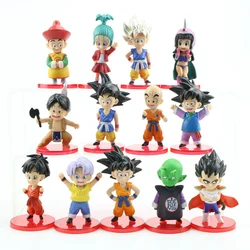 13pcs/lot dragon Ball mini figure super saiyan goku vegeta Action Figure Collection Model Toys