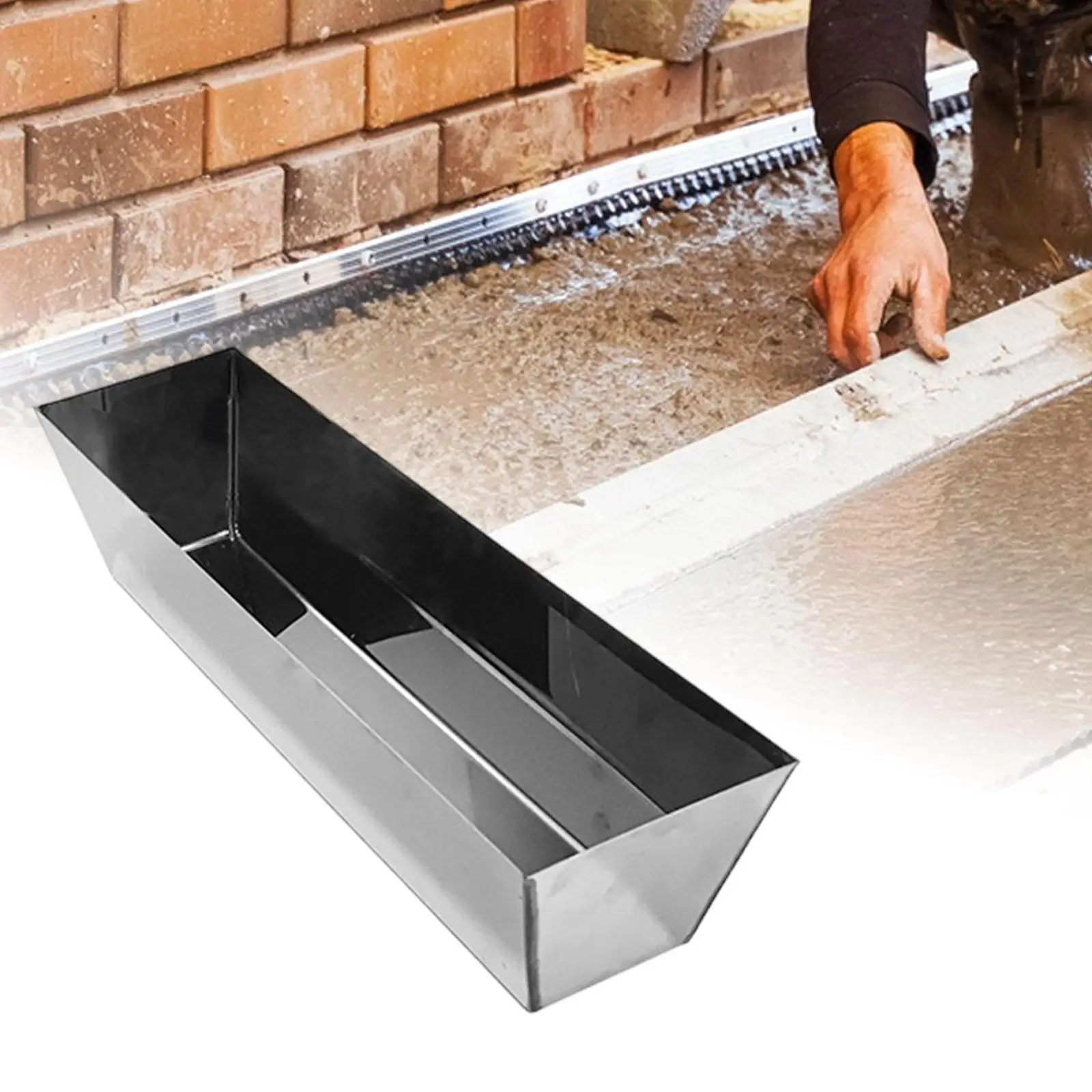 Stainless Steel Mud Pan Leakproof Multifunction Plastering Plasterers DIY Tapered Sides Mud Board Smooth Tray Bucket Rustproof