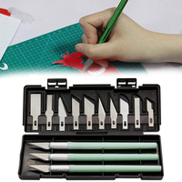 13Pcs/set Art Carving Cutter With Box Paper Cutter Metal Blade Wood Carving Knives Blade Replacement Scalpels Craft