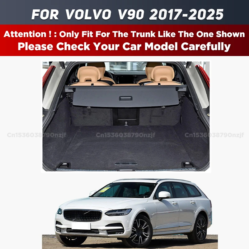 For Volvo V90 Station Wagon 2017-2025 24 23 22 21 20 19 18 Auto Full Coverage Trunk Mat Car Cargo Liner Interior Accessories