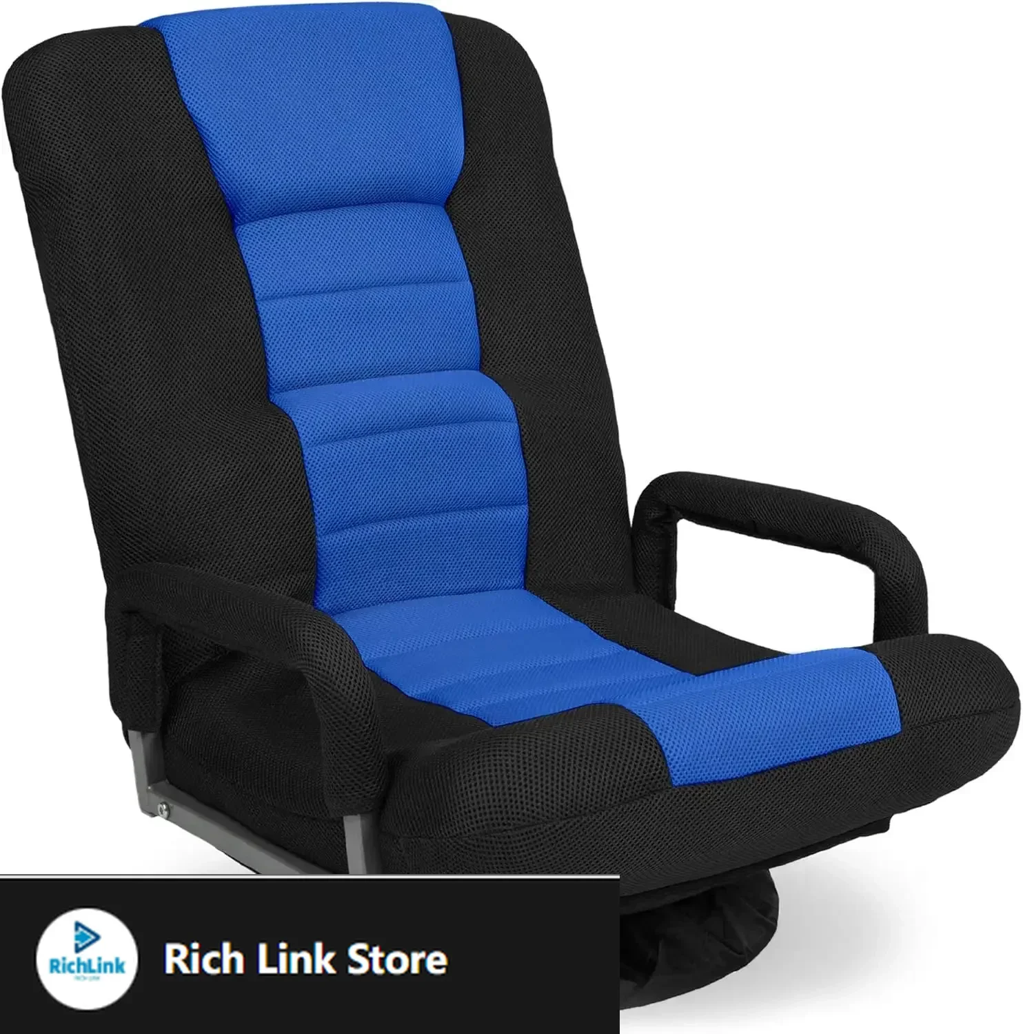 

Swivel Gaming Chair 360 Degree Multipurpose Floor Chair Rocker for TV, Reading, Playing Video Games w/Lumbar Support- Black/Blue