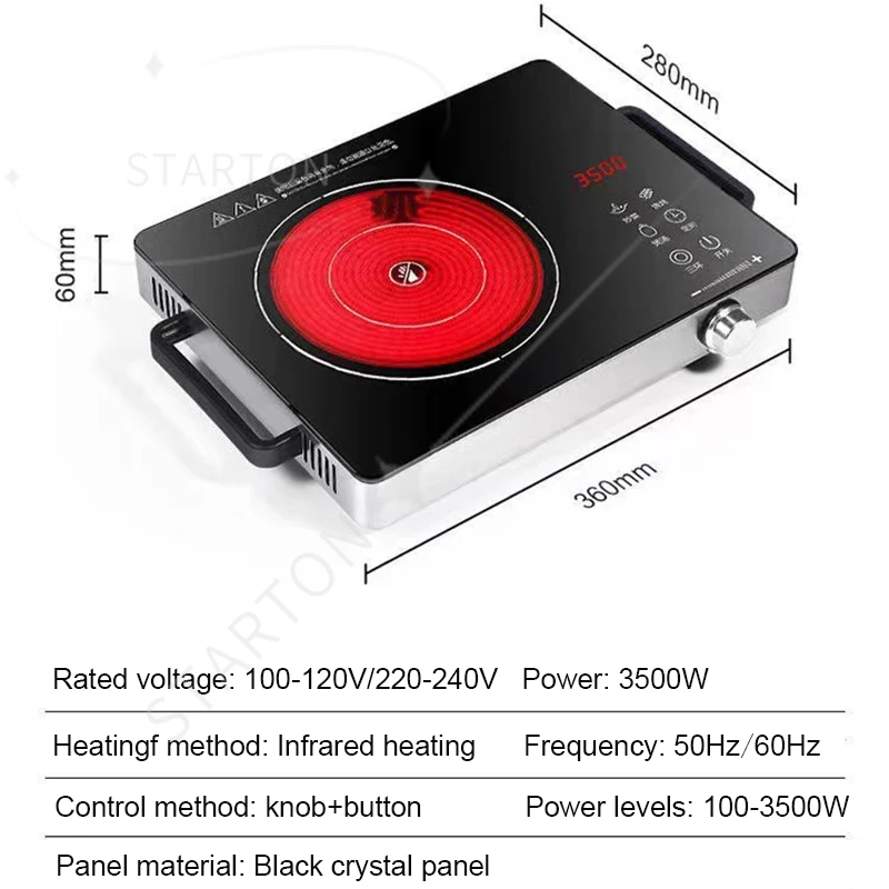 

Magnetic Waterproof Induction Cooker Hob Oven Hot Pot Stove Grill Timer Ceramic Heater Cooktop Infrare Heating Furnace
