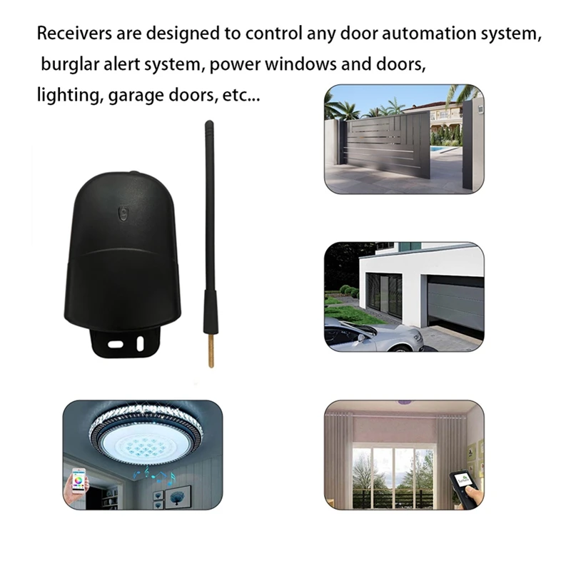 Receptor de controle remoto universal para porta de garagem, 2 canais, 433.92 mhz, interruptor 433mhz, dc ac 12v 24v, 2 canais, módulo de relé rf