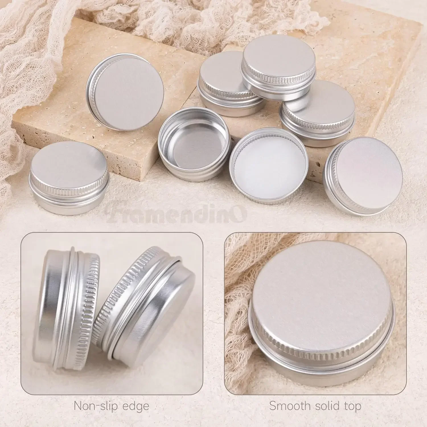 20-30pcs 5g - 100g Metal Round Tins Aluminum Empty Silver Cans With Screw Lid Balm Nail Art Makeup Cream Jar Storage Box