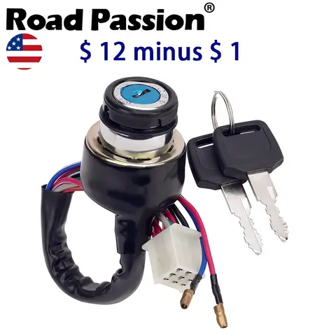 Motorcycle ATV 9 Pin with 2 Wires Electric Door Lock Plug Ignition Key Switch For Suzuki AX100 125cc 150cc 250cc 300cc AX 100